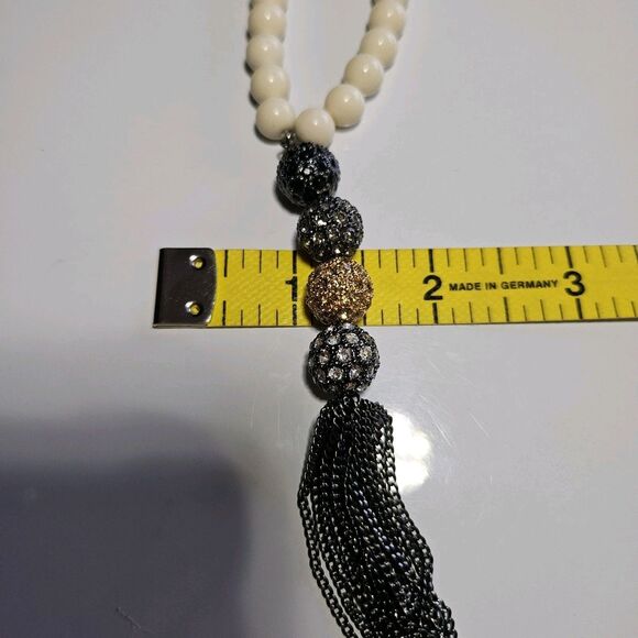 **Final Sale** Stella & Dot Revival Tassel Necklace Multi Tone Glass Vntg 36" - Picture 9 of 14